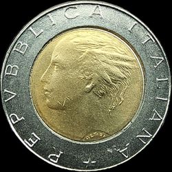 1989 500 Lire Coin From Italy