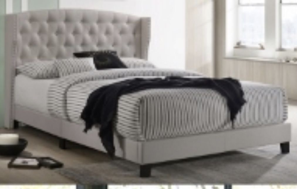 Queen size bed frame and mattress orthopedic