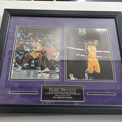 Kobe Bryant Photo Collage With Suede Matting