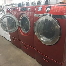 Samsung Red Washer And Dryer Set 