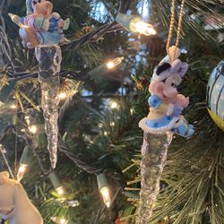 Enesco Mickey And Minnie Icicle Hanging Ornaments #195685 Walt Disney