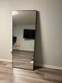 Large Full-Length Floor Mirror Black Frame