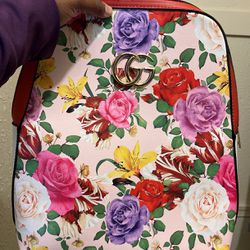Floral Gucci BookBag With Wallet 