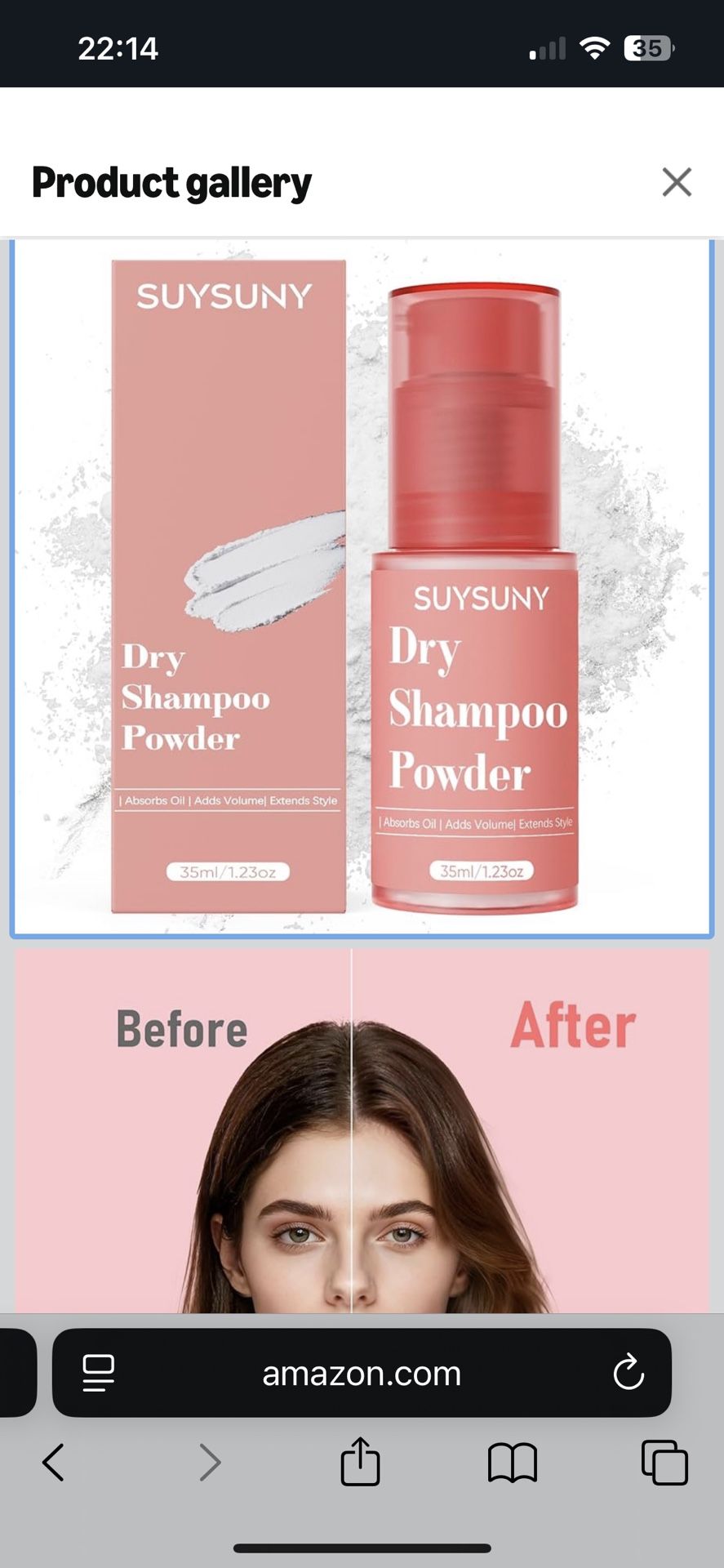 Dry Shampoo Powder for Women and Men,1.23oz Travel Size Waterless Dry Shampoos Spray for Thick, Fine,Dry Oily Hair,Non Aerosol Dry Volumizing Shampoo