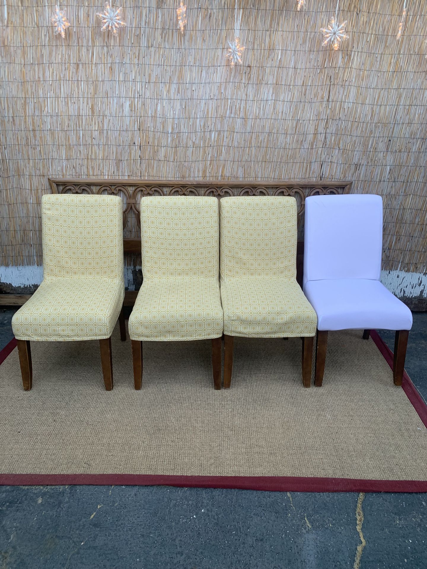 World Market Raw Cushion Full Seat W/ Covers Kitchen Dining Table Chairs $185 OBO!