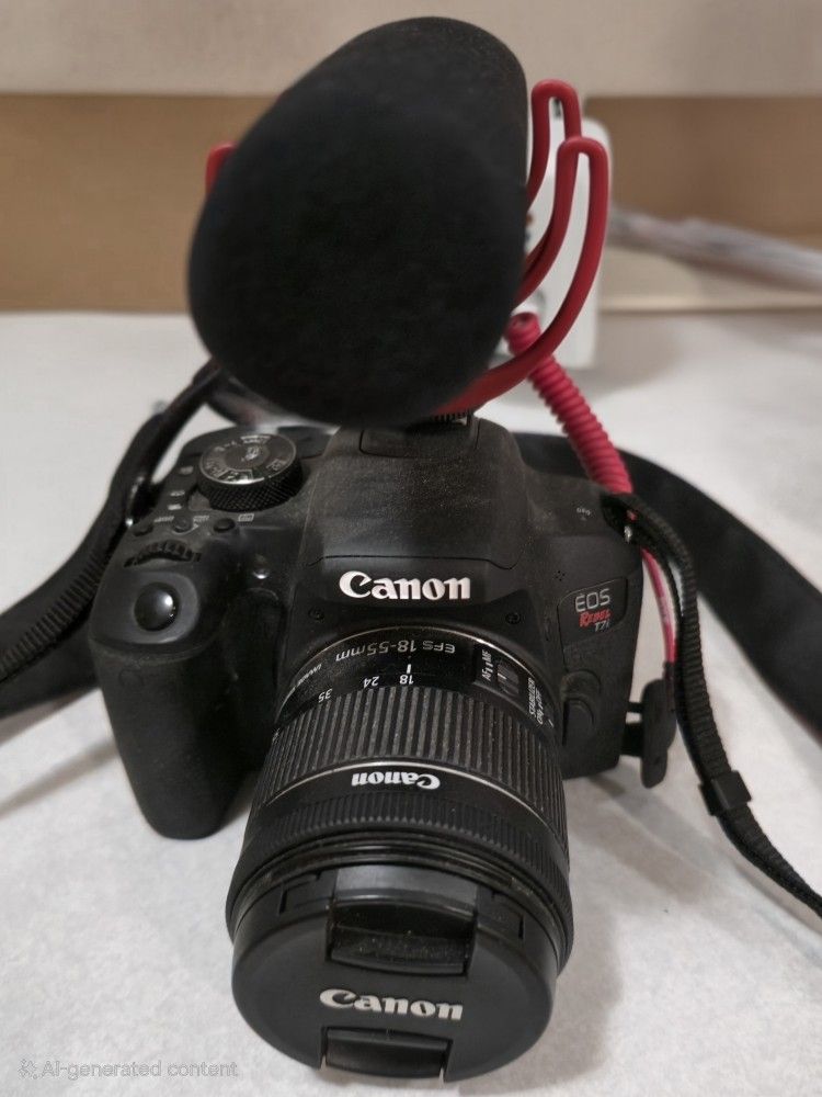 Canon EOS Rebel T7i DSLR Camera w/Rodes mic