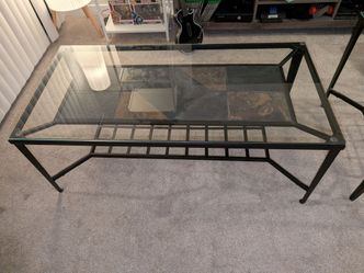 Glass Coffee Table and End Table Set.