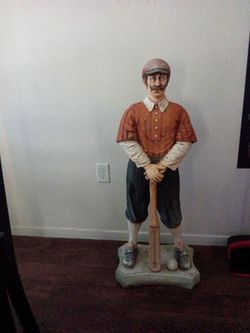 Vintage baseball player statue