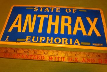 ANTHRAX HEAVY METAL LICENSE PLATE