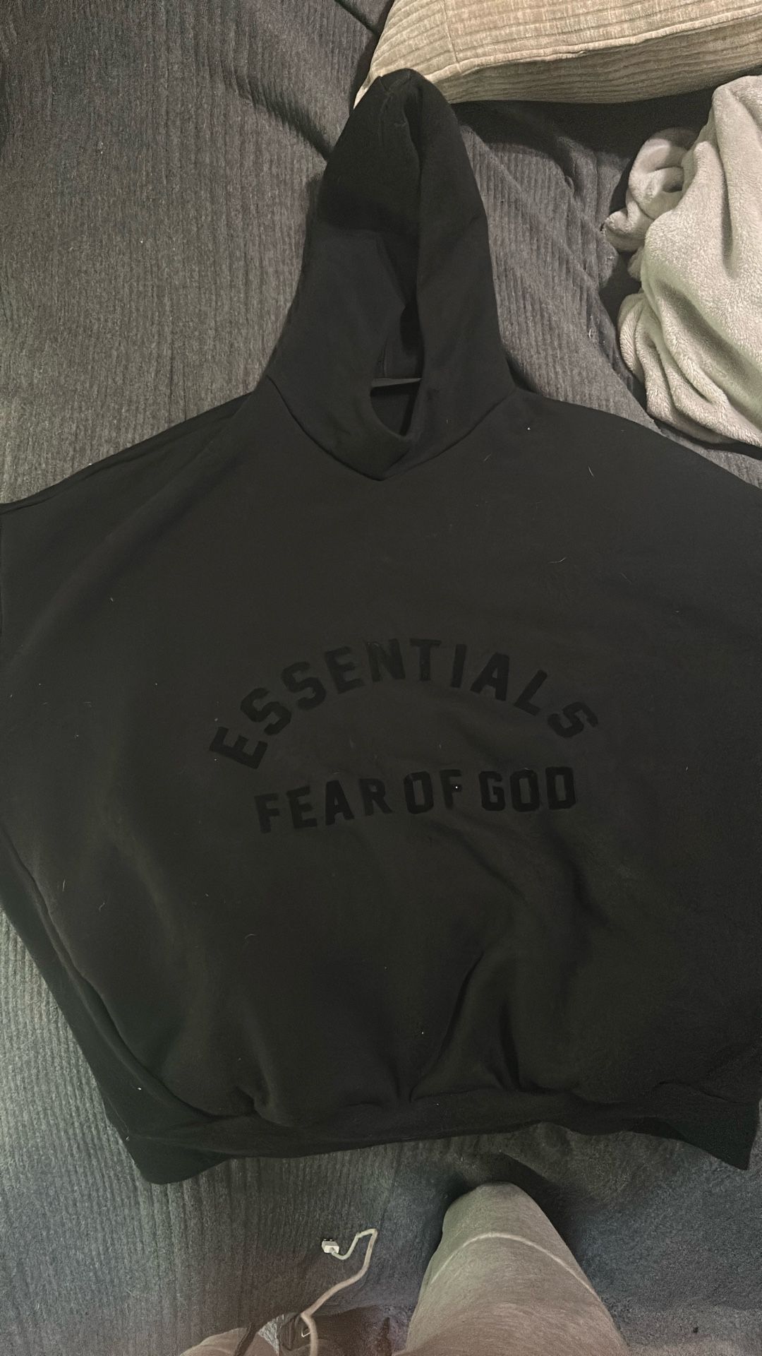 essential jet black hoodie