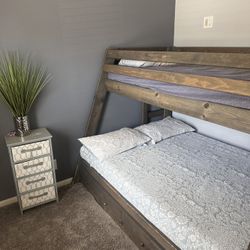Modern Farmhouse Twin/Full Bunk Bed with 3rd bed 