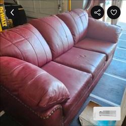 Burgundy Leather Couch