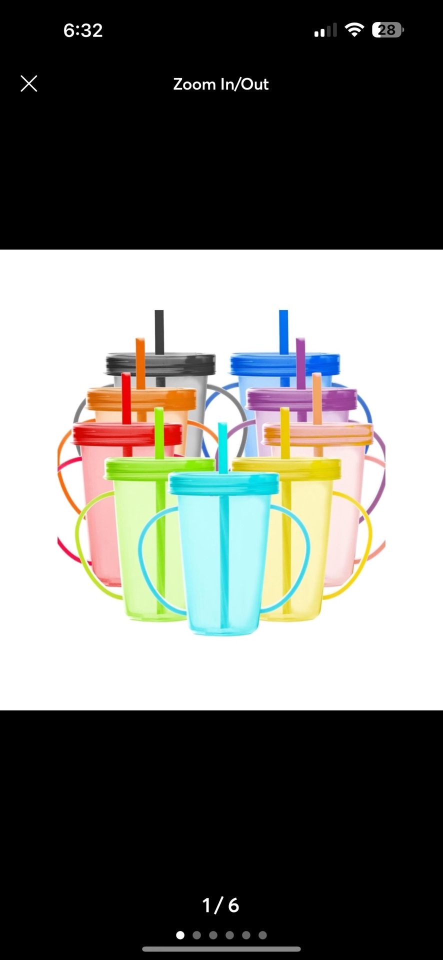 8 Sets 12 Ounce Plastic Kids Cups with Lids and Straws