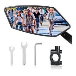 Bike Mirror Handlebar Mount 360° Adjustable, Wide Rear View Mirror Bicycle Mirrors for Handlebars with Scratch Resistant Glass, Bike Rear View Mirror