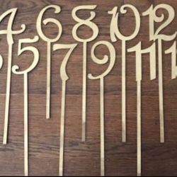 Gold Painted Wood Wedding & Event Table Number