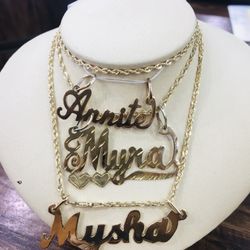 10KT Gold Chain With Name Plate