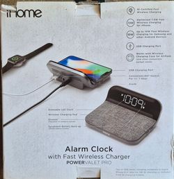 iHome TIMEBASE PRO+ 3-in-1 Wireless Charging Station & Alarm Clock