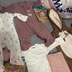 Brand New Baby Clothes Swaddles Pacifiers 