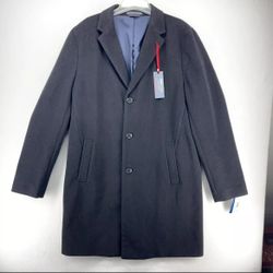 Tommy Hilfiger THFLEX Addison Peacoat in Black Mens Size 42L NEW 