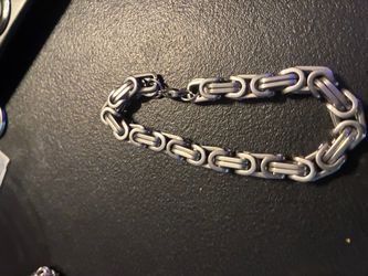 Silver Byzantine Chain Link Bracelet