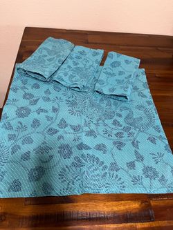 April Cornell Teal Dinner Napkins