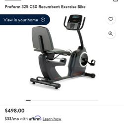 Proform 325 CSX Exercise Bike- New