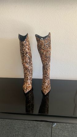 Leopard Tall Boot Size 6.5