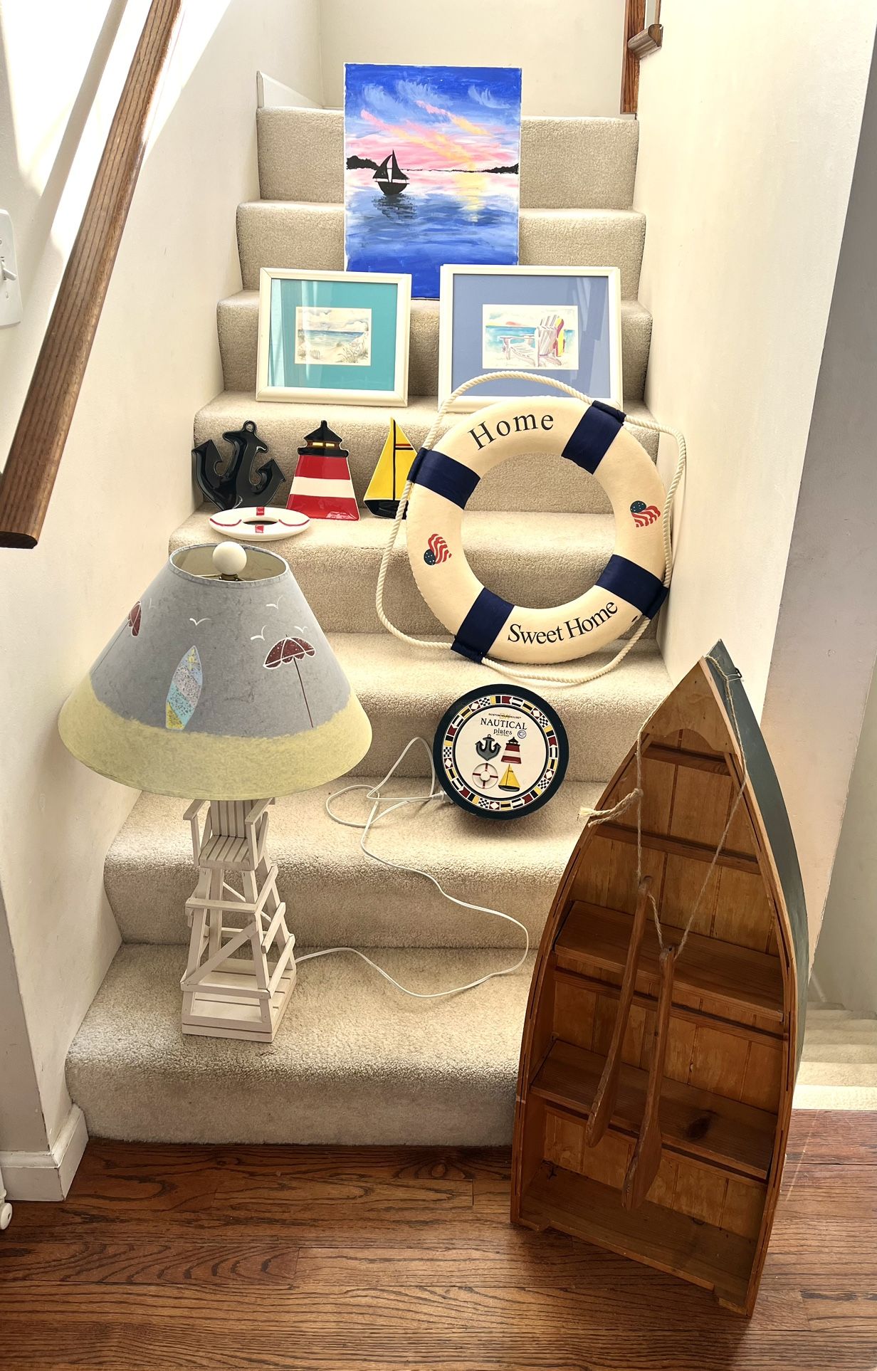 Nautical theme Room Decor. Everything Pictured Is Included. All In Great Condition! ($65 For All)