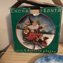 Christmas Enchanted Santa Desert Plates
