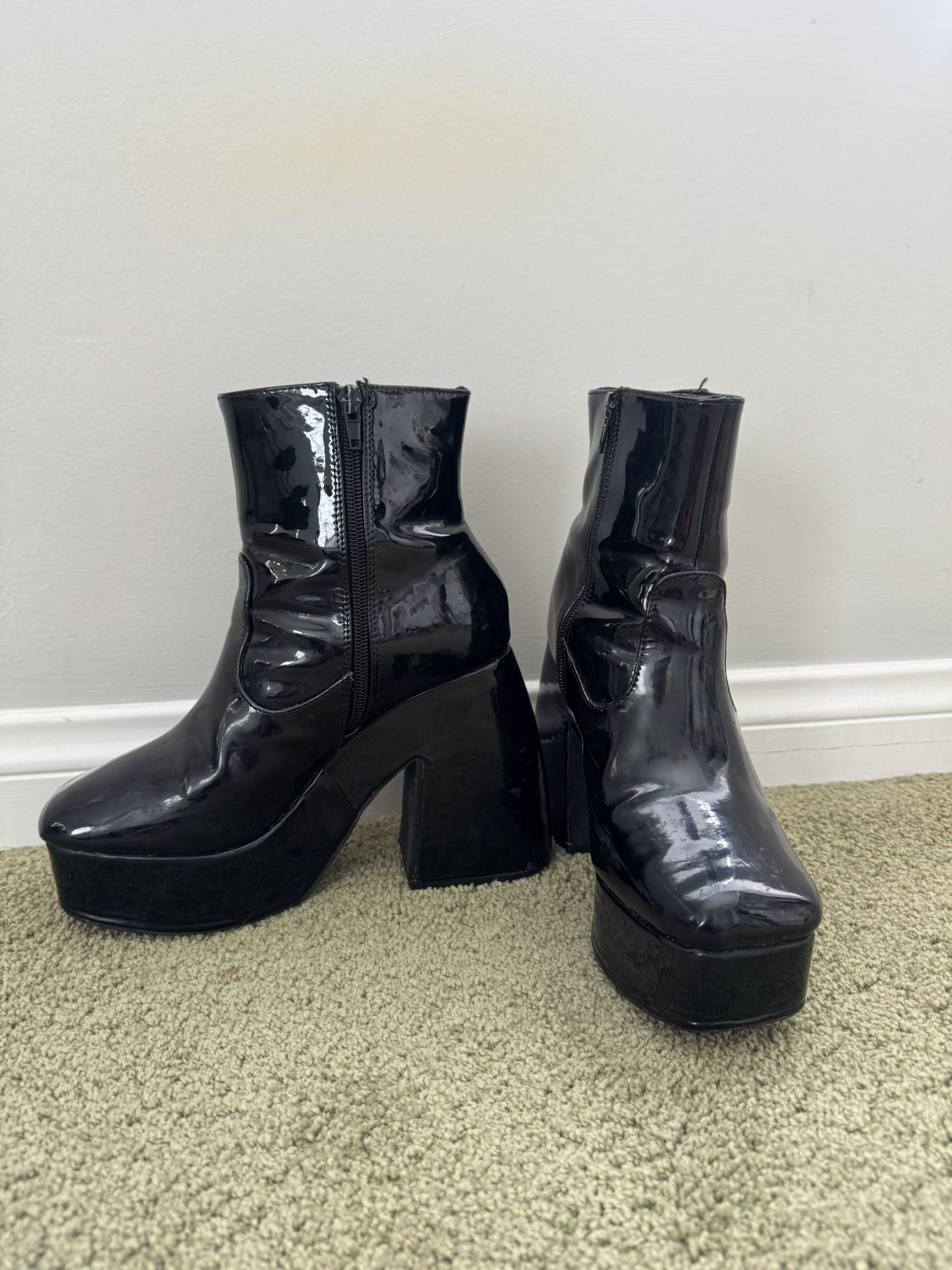 Black Latex Boots