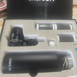 Faucet Mount Water Filtration System Bundle for Tap Water, Includes 4 Natural Mineral Filters with Lead and Chlorine Reduction, 24oz Stainless Steel W