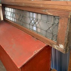 Beautiful (2) Old Leaded Glass Windows