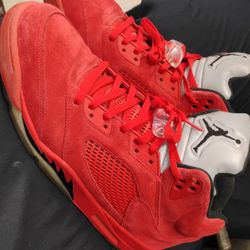Jordan 5s Red Suede Size 14