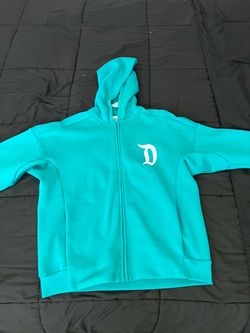 Disney Teal Zip-Up Hoodie with Old English D Logo
