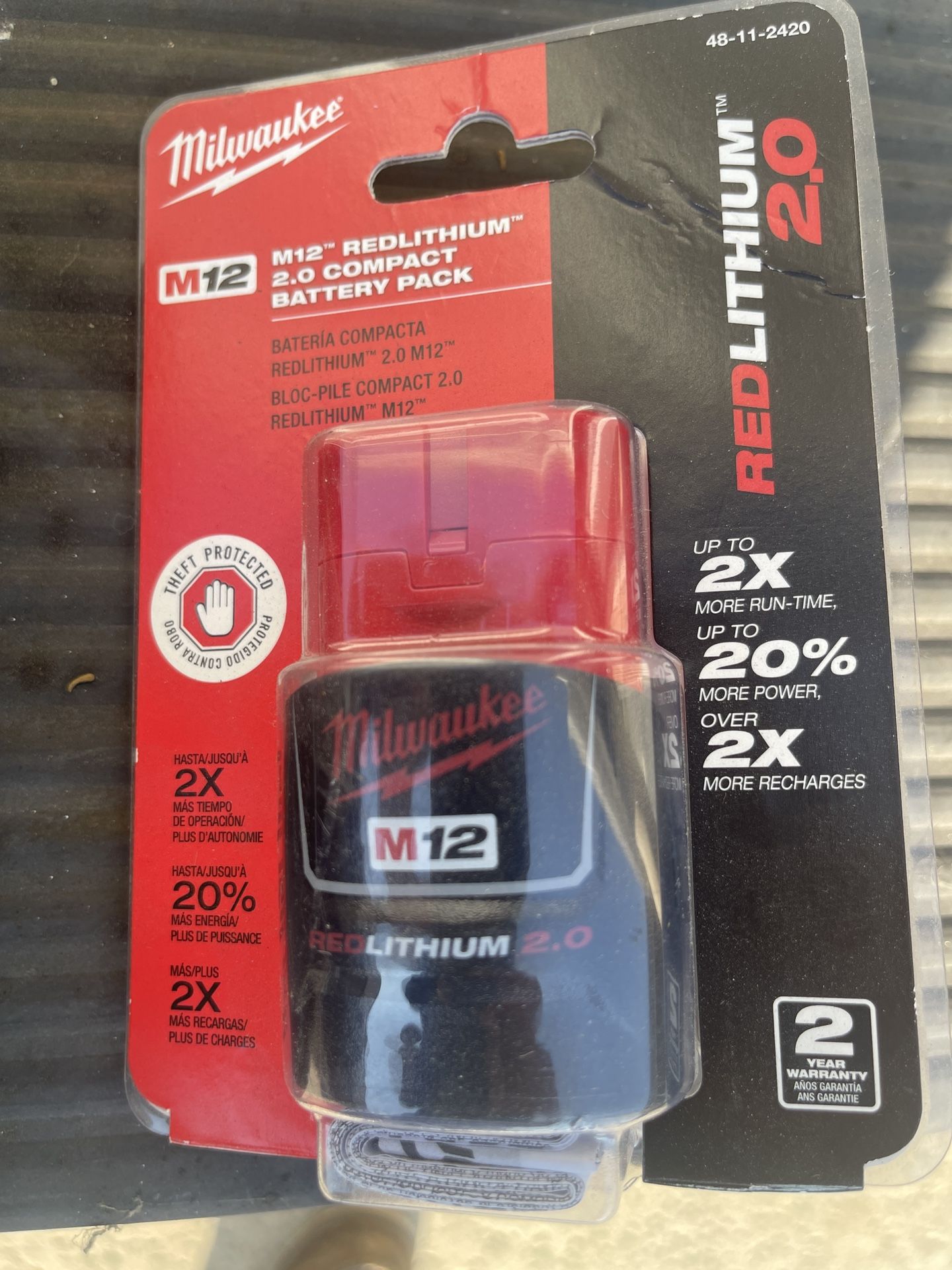 MILWAUKEE M12 2.0 BATTERY