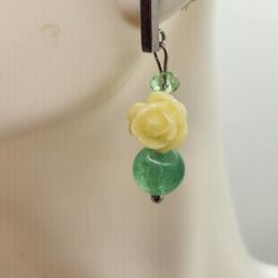 Yellow Rose Earrings 
