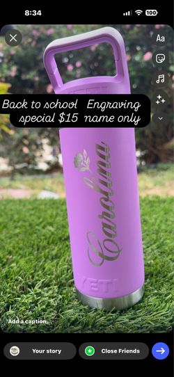 Laser engraved  NAME  only