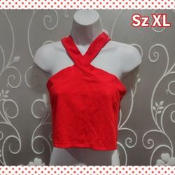 WOMENS RED HALTER TOP SIZE XL (UNUSED)
