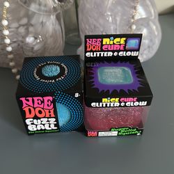 Needoh Fuzzball and nice cube glitter and glow
