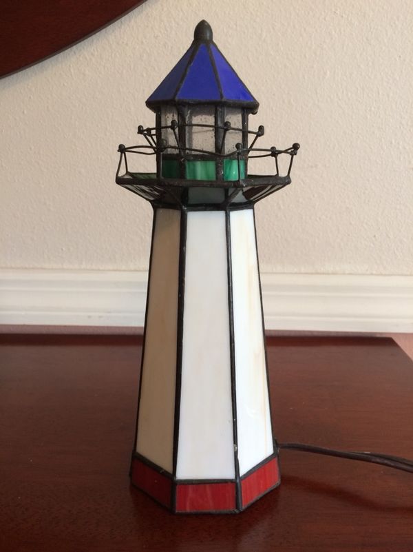 Nautical Lighthouse Stained Glass Style Table Lamp Height Nautical Lighthouse Stained Glass Style Table Lamp Height 10 For In Dade City Fl Offerup