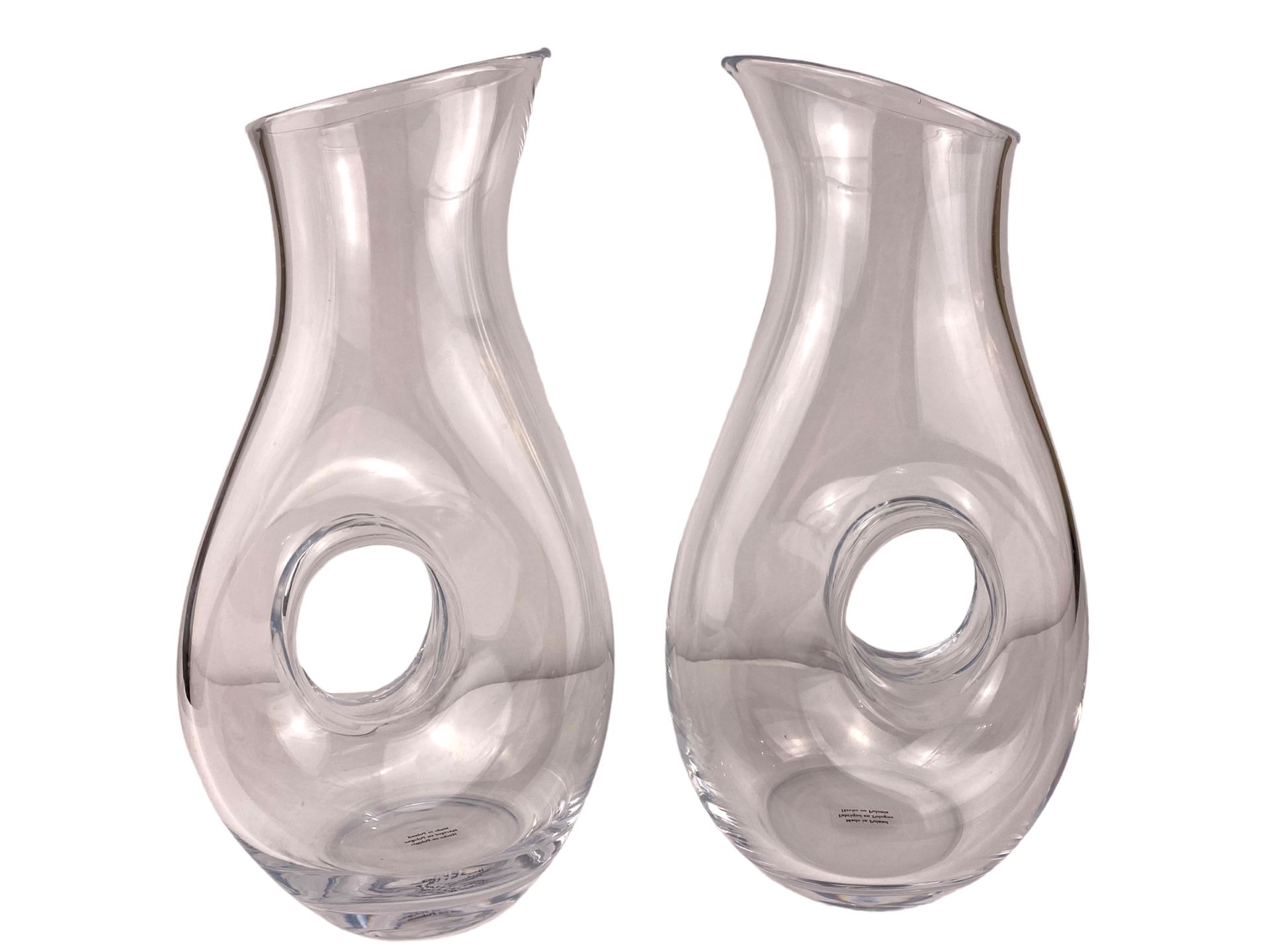 Glass Carafe Handblown from Poland set of 2 Wine Juice Milk