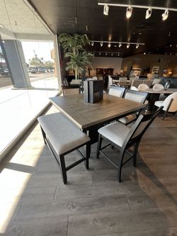 Black 6PC Counter Height Table Set