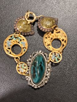 Vintage Mixed Metal Statement Bracelet