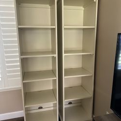 White Pottery Barn Samantha Bookcases…$185 Each