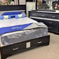 New 5pc Bedroom Set In Box Buy Now Pay Later $39 Down No Credit Needed