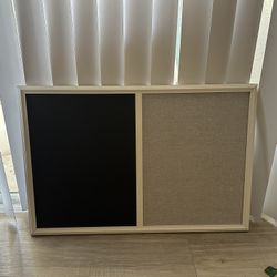 Split Blackboard And Fabric Pinboard 