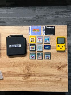 Game Boy Pocket Bundle with 9 Games and Case