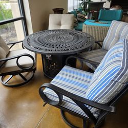 New Outdoor Cast Aluminum Propane Firepit Table 