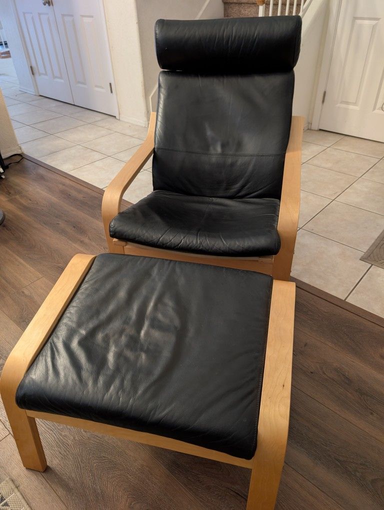 Ikea Poang Chair And Ottoman