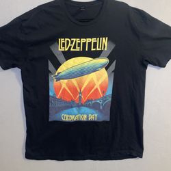 Led Zeppelin 2012 Celebration Day Tultex Rock Heavy Metal Black T-Shirt XL